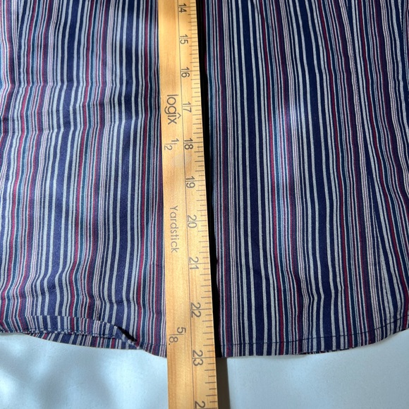 Hillard & Hanson Women's Striped Button Front Top Grey Red Size Large - Picture 9 of 11